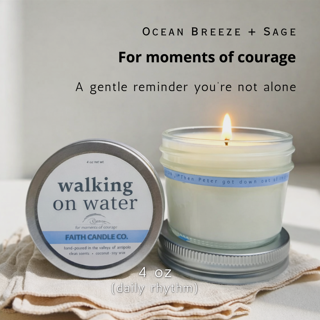 Walking on Water Candle  I Ocean Breeze & Sage 4oz